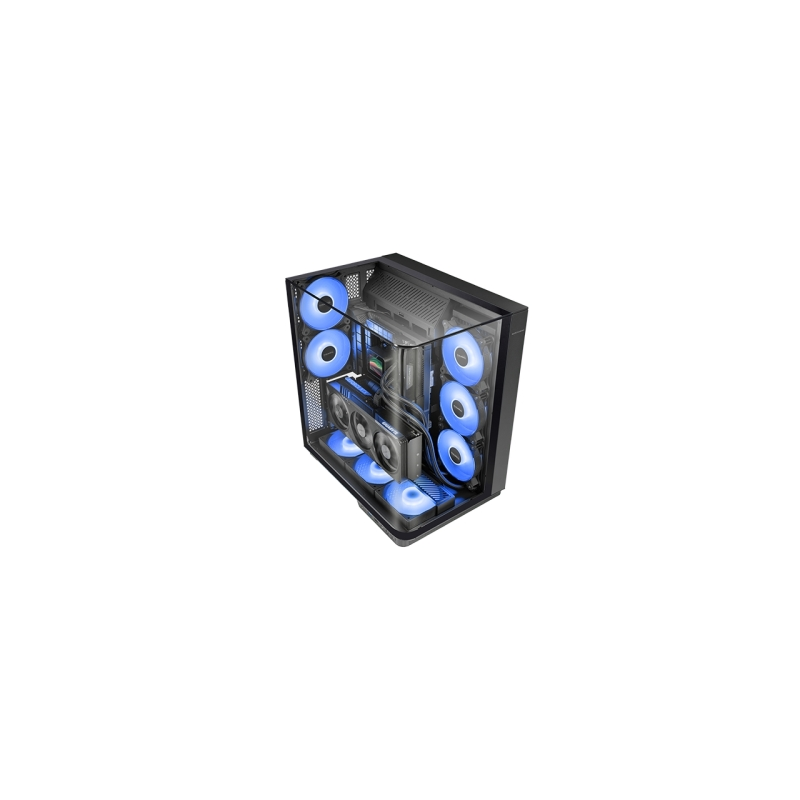 Boîtier tour ATX Mars Gaming MC-INFINIO - 2 ventilateurs FRGB 120 mm - Panneau avant incurvé en verre trempé - Montage vertical