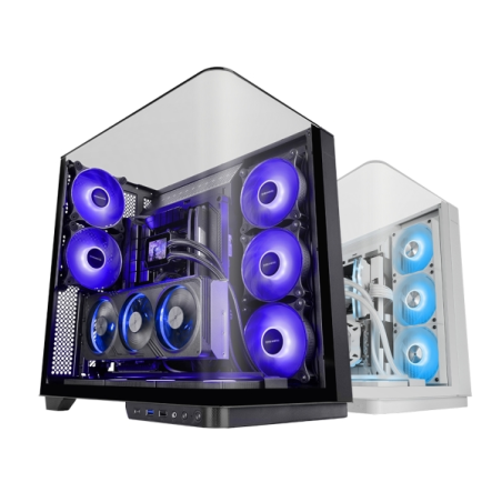Boîtier tour ATX Mars Gaming MC-INFINIO - 2 ventilateurs FRGB 120 mm - Panneau avant incurvé en verre trempé - Montage vertical
