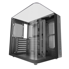 Boîtier tour ATX Mars Gaming MC-INFINIOLITE - Structure à double compartiment - Panneaux supérieur et latéraux incurvés en verre