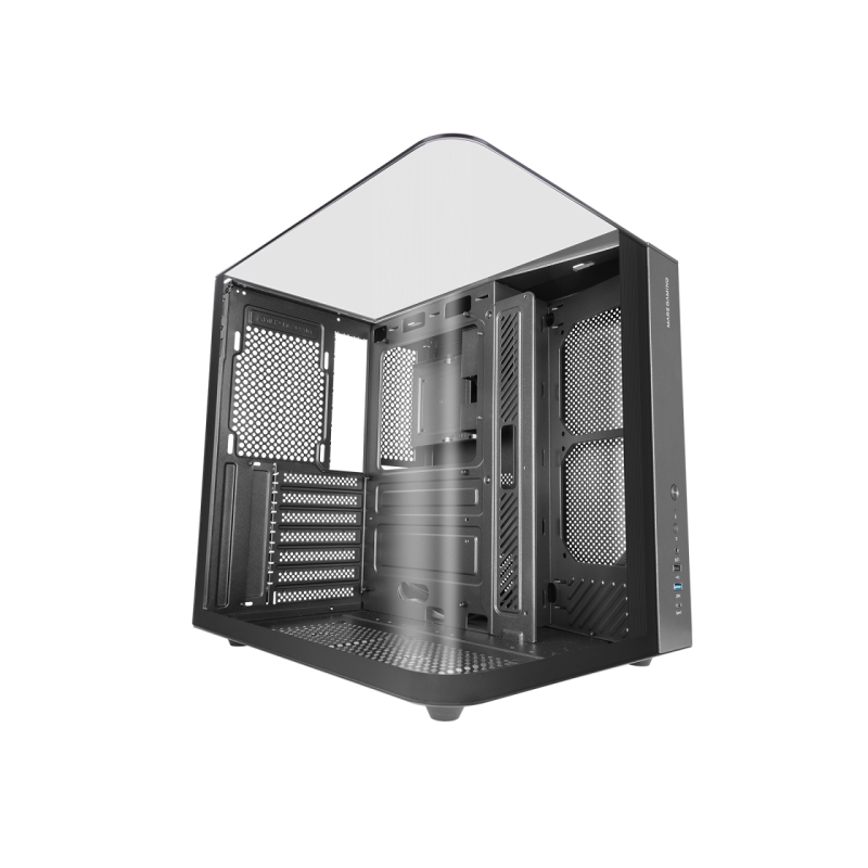 Boîtier tour ATX Mars Gaming MC-INFINIOLITE - Structure à double compartiment - Panneaux supérieur et latéraux incurvés en verre