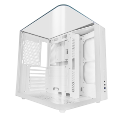 Boîtier tour ATX Mars Gaming MC-INFINIOLITE - Structure à double compartiment - Panneaux supérieur et latéraux incurvés en verre