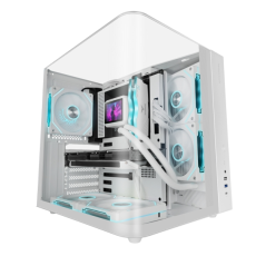 Boîtier tour ATX Mars Gaming MC-INFINIOLITE - Structure à double compartiment - Panneaux supérieur et latéraux incurvés en verre