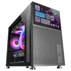 Boîtier PC Gaming Mars Gaming MC-LCD - Conception Micro-ATX compacte - Écran LCD IPS 8" - Connectivité USB-C et USB 3.0 - Suppor