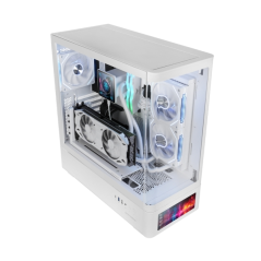 Boîtier tour ATX Mars Gaming MC-LCDPRO - Écran IPS personnalisable 7,2" - Panneaux avant et latéraux en verre trempé - Double ca