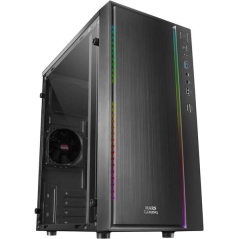 Mars Gaming MCM Micro ATX, Mini-ITX Mini Tower Case - Panneau latéral en acrylique - Éclairage RVB - Taille du disque dur 2,5",