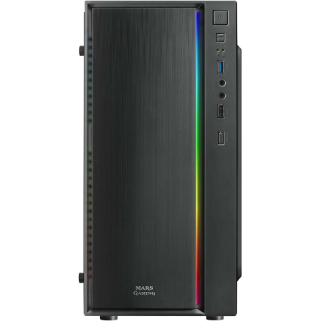 Mars Gaming MCM Micro ATX, Mini-ITX Mini Tower Case - Panneau latéral en acrylique - Éclairage RVB - Taille du disque dur 2,5",