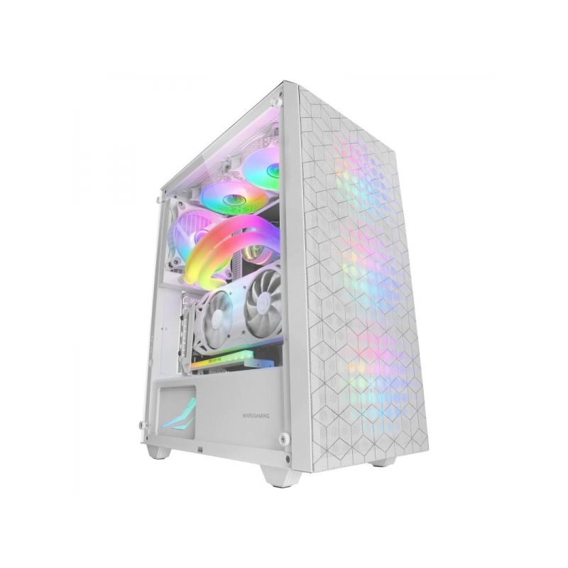 Boitier Gaming Mars Gaming MC-MAG - Double Grille Magnétique - Verre Trempé - 3 Ventilateurs RGB - Support Refroidissement Liqui