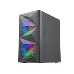 Boîtier de jeu compact Mars Gaming MC-ME - Design innovant - Ventilateurs FRGB 120 mm - Fenêtre latérale en verre trempé - Refro