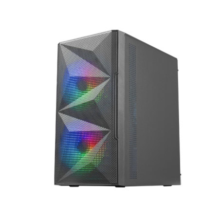 Boîtier de jeu compact Mars Gaming MC-ME - Design innovant - Ventilateurs FRGB 120 mm - Fenêtre latérale en verre trempé - Refro