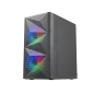 Boîtier de jeu compact Mars Gaming MC-ME - Design innovant - Ventilateurs FRGB 120 mm - Fenêtre latérale en verre trempé - Refro