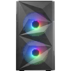 Boîtier de jeu compact Mars Gaming MC-ME - Design innovant - Ventilateurs FRGB 120 mm - Fenêtre latérale en verre trempé - Refro