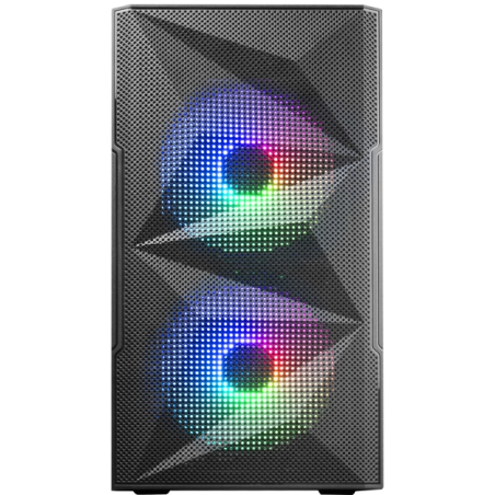 Boîtier de jeu compact Mars Gaming MC-ME - Design innovant - Ventilateurs FRGB 120 mm - Fenêtre latérale en verre trempé - Refro