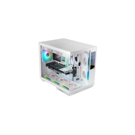 Boîtier tour ATX Mars Gaming MC-MIRAGE - Écran IPS personnalisable 7,2" - Panneaux avant et latéraux en verre trempé - Double ca