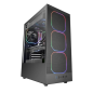 Boîtier tour ATX Mars Gaming MC-NEBULA - Panneau latéral en verre trempé - 4 ventilateurs ARGB 120 mm - Façade en maille métalli