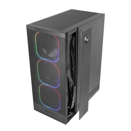 Boîtier tour ATX Mars Gaming MC-NEBULA - Panneau latéral en verre trempé - 4 ventilateurs ARGB 120 mm - Façade en maille métalli