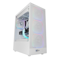 Boîtier tour ATX Mars Gaming MC-NEBULA - Panneau latéral en verre trempé - 4 ventilateurs ARGB 120 mm - Façade en maille métalli