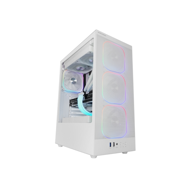 Boîtier tour ATX Mars Gaming MC-NEBULA - Panneau latéral en verre trempé - 4 ventilateurs ARGB 120 mm - Façade en maille métalli