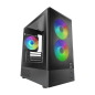 Boîtier tour Mars Gaming MC-ONYX Micro-ATX/Mini-ITX - 3 ventilateurs ARGB FDB 120 mm - Verre trempé - USB 3.0 - USB 2.0 - Audio