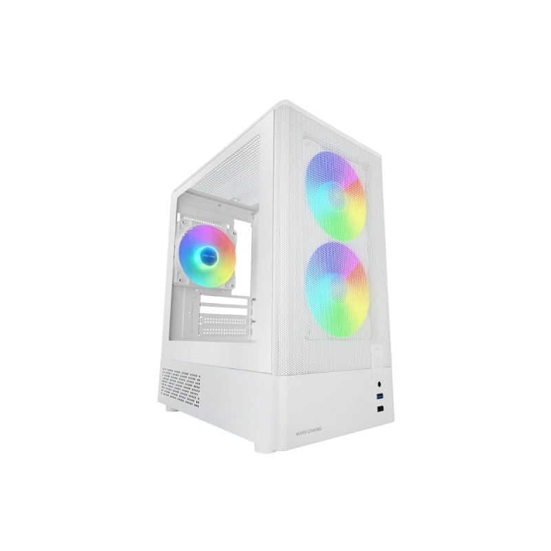 Boîtier tour Mars Gaming MC-ONYX Micro-ATX/Mini-ITX - 3 ventilateurs ARGB FDB 120 mm - Verre trempé - USB 3.0 - USB 2.0 - Audio