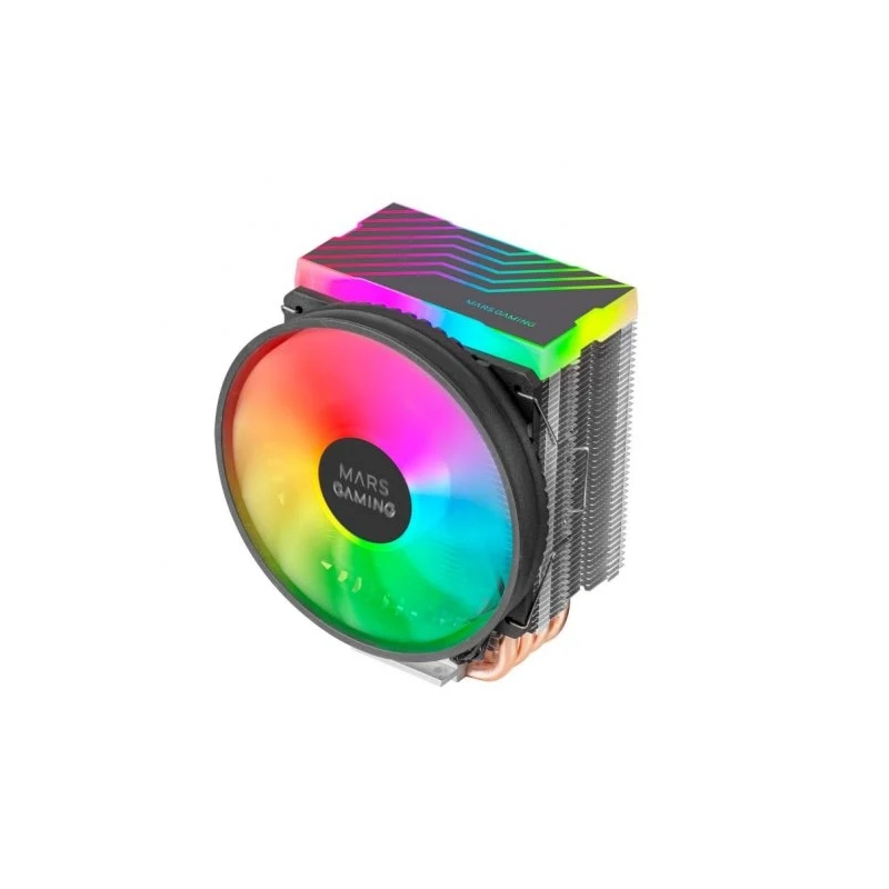 Mars Gaming MCPU44 Double ventilateur CPU 110 mm avec dissipateur thermique 4 caloducs - Éclairage ARGB - Vitesse maximale. 1600