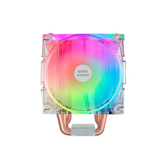 Ventilateur CPU Mars Gaming Dual 120 mm avec dissipateur thermique - Éclairage ARGB - Jusqu'à 220 W - Vitesse max. 1600 tr/min -