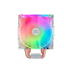 Ventilateur CPU Mars Gaming Dual 120 mm avec dissipateur thermique - Éclairage ARGB - Jusqu'à 220 W - Vitesse max. 1600 tr/min -
