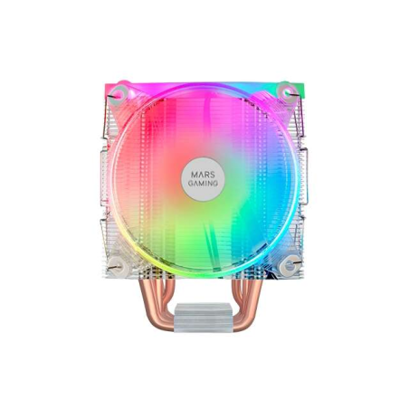 Ventilateur CPU Mars Gaming Dual 120 mm avec dissipateur thermique - Éclairage ARGB - Jusqu'à 220 W - Vitesse max. 1600 tr/min -