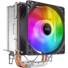 Ventilateur CPU Mars Gaming 90 mm avec dissipateur thermique - Éclairage RVB - Jusqu'à 130 W - Vitesse max. 2200rpm - 2 caloducs