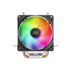 Ventilateur CPU Mars Gaming 90 mm avec dissipateur thermique - Éclairage RVB - Jusqu'à 130 W - Vitesse max. 2200rpm - 2 caloducs