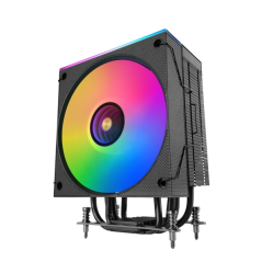 Refroidisseur de processeur Mars Gaming MCPU-LCD - TDP jusqu'à 300 W - 6 caloducs HCT - Ventilateur FDB PWM 120 mm - Écran LCD -