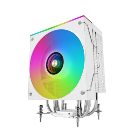 Refroidisseur de processeur Mars Gaming MCPU-LCD - TDP jusqu'à 300 W - 6 caloducs HCT - Ventilateur FDB PWM 120 mm - Écran LCD -