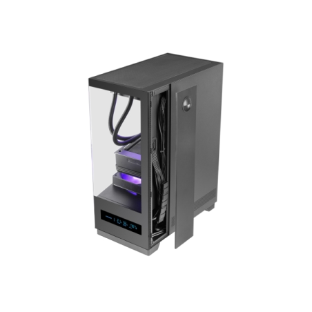 Boîtier tour ATX Mars Gaming MC-PULSAR - Double vitrage trempé - Écran LCD - Gestion des câbles - 453 x 350 x 196 mm - Noir