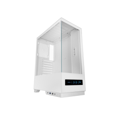Boîtier tour ATX Mars Gaming MC-PULSAR - Double vitrage trempé - Écran LCD - Gestion des câbles - 453 x 350 x 196 mm - Blanc