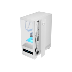 Boîtier tour ATX Mars Gaming MC-PULSAR - Double vitrage trempé - Écran LCD - Gestion des câbles - 453 x 350 x 196 mm - Blanc