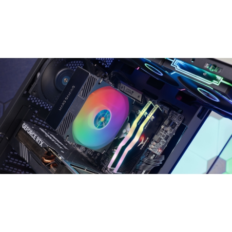 Refroidisseur de processeur Mars Gaming MCPU-X4ARGB (220 W) - Ventilateur PWM 120 mm - Éclairage ARGB - 4 caloducs HCT - Noir