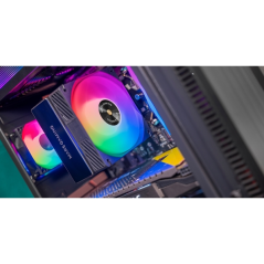 Refroidisseur de processeur Mars Gaming MCPU-X5ARGB (280 W) - Ventilateur PWM 120 mm - Éclairage ARGB - 5 caloducs HCT - Noir