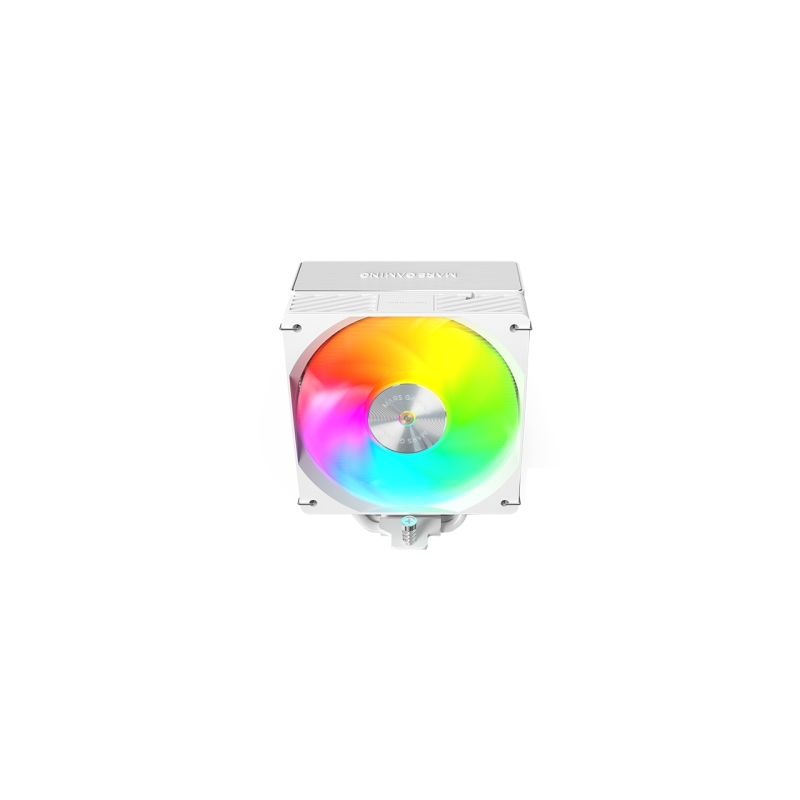 Refroidisseur de processeur Mars Gaming MCPU-X5ARGB (280 W) - Ventilateur PWM 120 mm - Éclairage ARGB - 5 caloducs HCT - Blanc