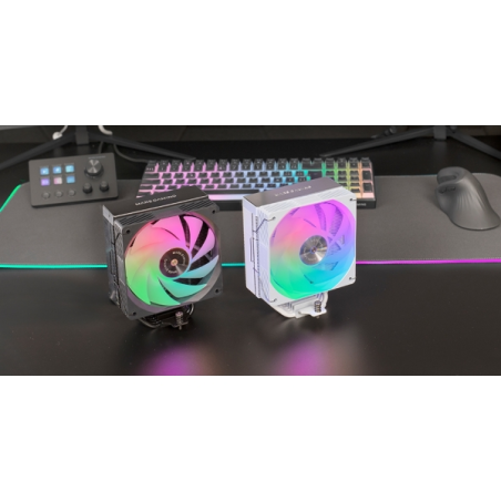 Refroidisseur de processeur Mars Gaming MCPU-X5ARGB (280 W) - Ventilateur PWM 120 mm - Éclairage ARGB - 5 caloducs HCT - Blanc