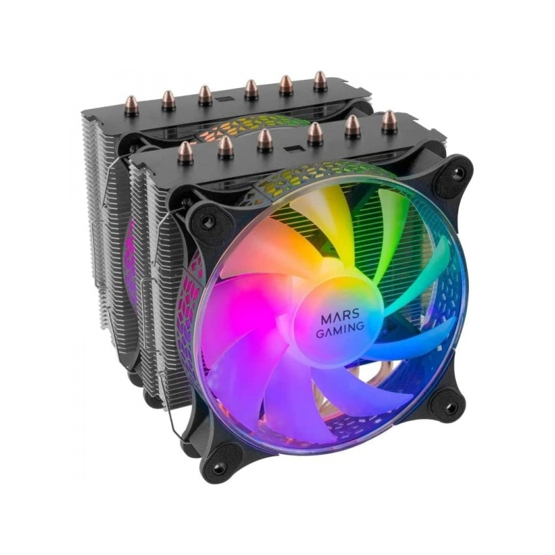 Dissipateur thermique Mars Gaming MCPU-XT - Performances extrêmes 300W TDP - Double tour - 6 caloducs HCT - Compatible ARGB - Mu