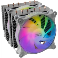 Dissipateur thermique Mars Gaming MCPU-XT - Prend en charge les processeurs jusqu'à 300 W - Double tour - 6 caloducs - Compatibl