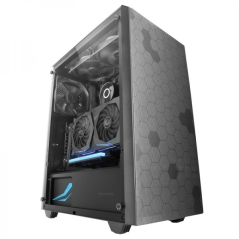 Mars Gaming MC-Q3 Professional Mid-Tower - Verre trempé - Double grille magnétique - Ventilateur FDB 120 mm - Support de refroid