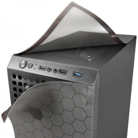 Mars Gaming MC-Q3 Professional Mid-Tower - Verre trempé - Double grille magnétique - Ventilateur FDB 120 mm - Support de refroid