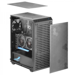 Mars Gaming MC-Q3 Professional Mid-Tower - Verre trempé - Double grille magnétique - Ventilateur FDB 120 mm - Support de refroid