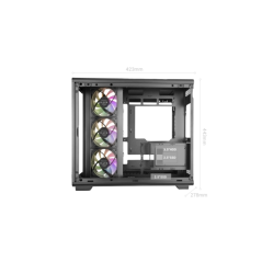 Boîtier tour ATX Mars Gaming MC-REV - Trois ventilateurs ARGB - Panneau latéral double en verre trempé - Double compartiment - 7