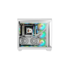 Boîtier tour ATX Mars Gaming MC-REV - Trois ventilateurs ARGB - Panneau latéral double en verre trempé - Double compartiment - 7