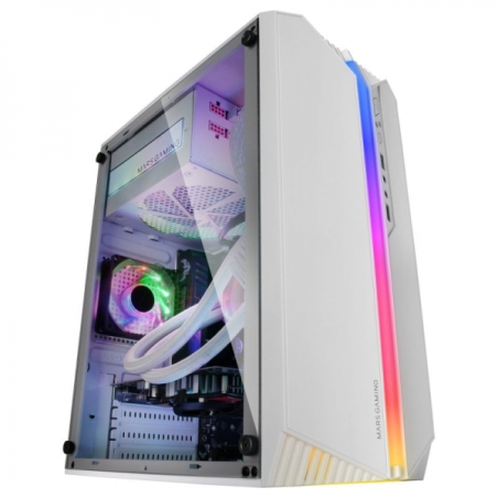 Mars Gaming MC-S1 Boîtier de jeu compact - Éclairage ARGB 12 modes - Ventilateur FRGB inclus - Fenêtre latérale complète - Compa