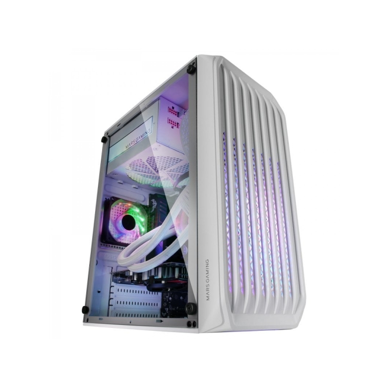 Mars Gaming MC-S2 Boîtier de jeu compact - Ventilateurs FRGB - Support de refroidissement liquide - Compatible Micro-ATX/Mini-IT
