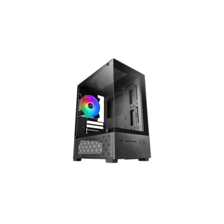 Boîtier tour ATX Mars Gaming MC-SE2 - Ventilateur FRGB intégré de 120 mm - Panneau avant en verre trempé sans cadre - Double com