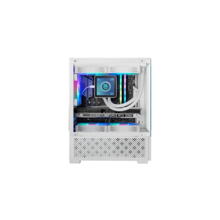 Boîtier tour ATX Mars Gaming MC-SE2 - Ventilateur FRGB intégré de 120 mm - Panneau avant en verre trempé sans cadre - Double com