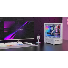 Boîtier tour ATX Mars Gaming MC-SE2 - Ventilateur FRGB intégré de 120 mm - Panneau avant en verre trempé sans cadre - Double com